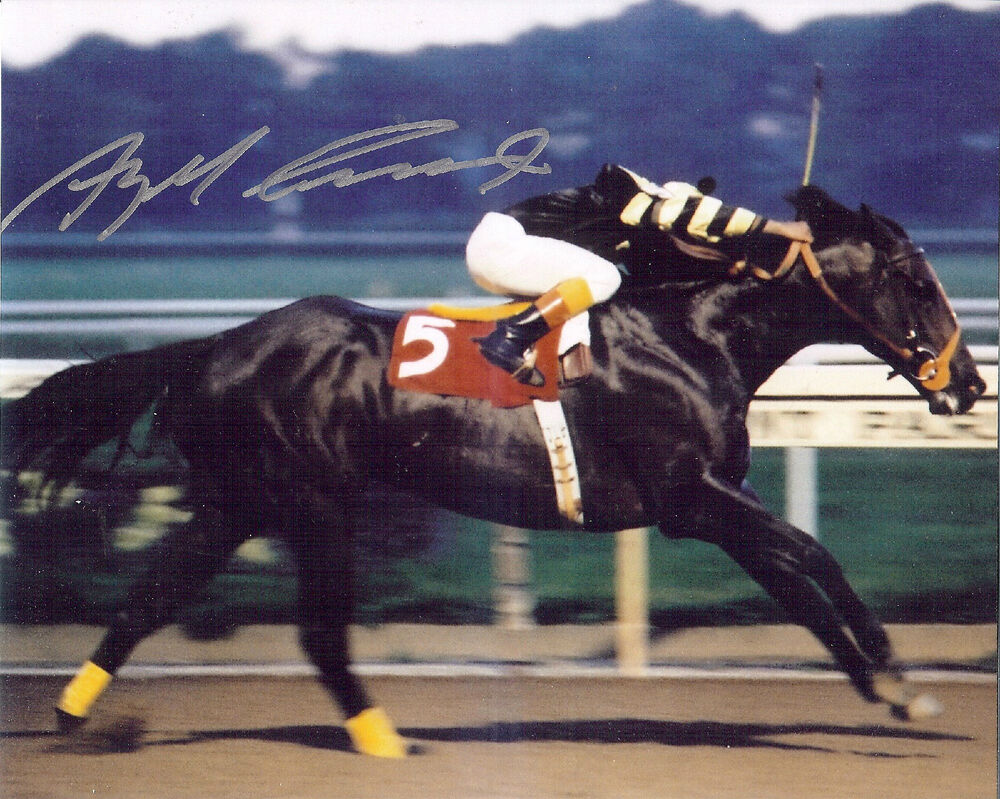 Jockey Angel Cordero autographed 8x10  Photo Poster painting riding Seattle Slew to victory