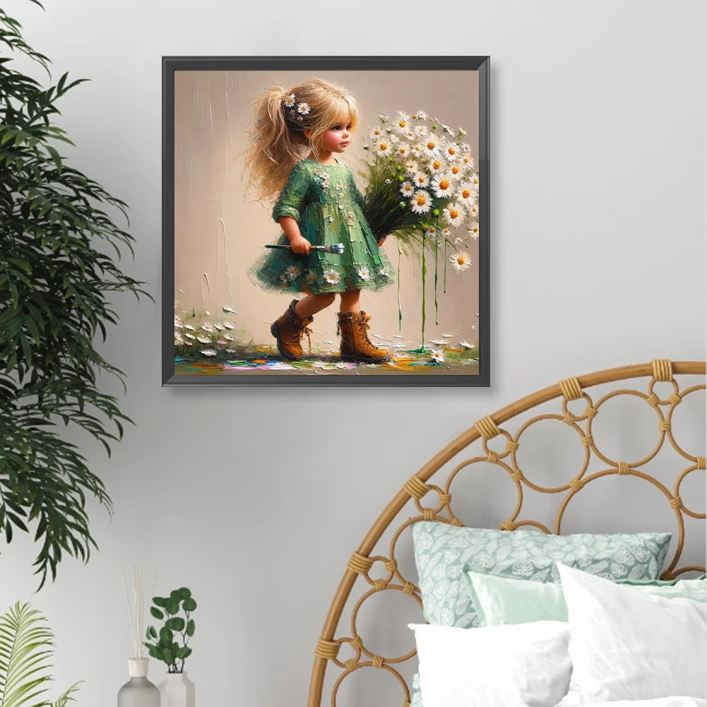 Diamond Painting - Full Round Drill - Flower Girl(Canvas|40*40cm)