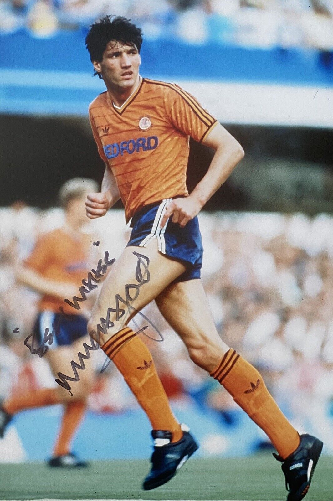 Mick Hartford Genuine Hand Signed Luton Town 12x8 Photo Poster painting