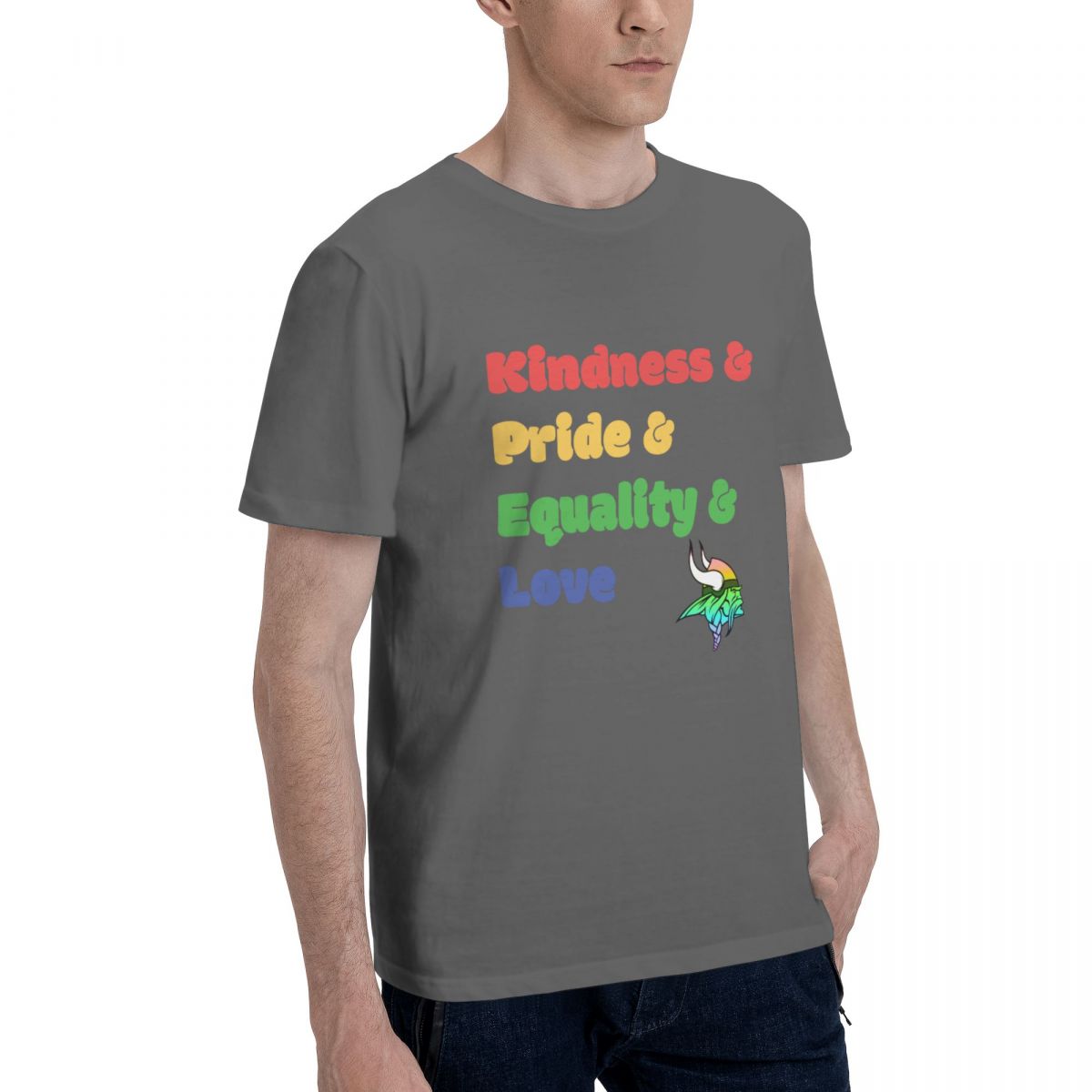 Minnesota Vikings Colorful LGBT Printed Men's Cotton T-Shirt