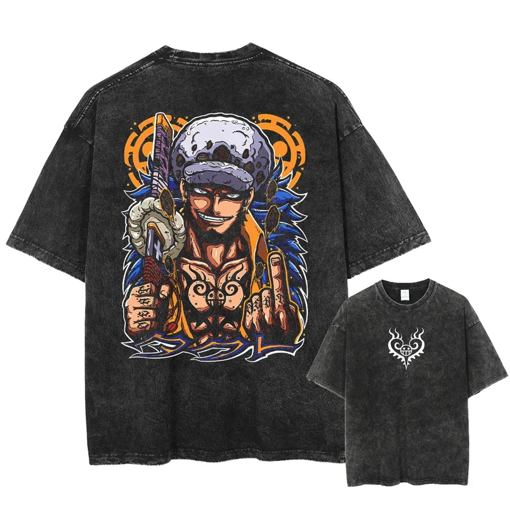 One Piece Trafalgar Law Oversize Washed T-Shirt