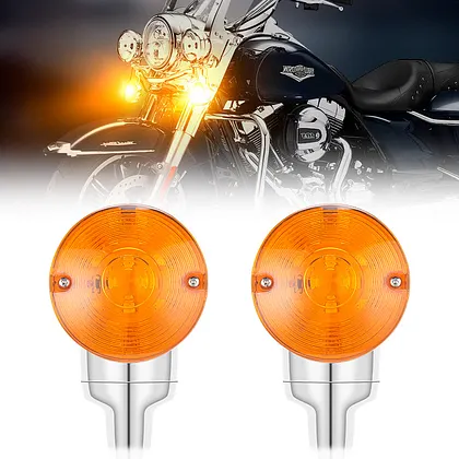 3-1/4 Inch LED Turn Signal Kit For Harley Davidson – 1157 Bulb, Smoke Lens, Amber/White