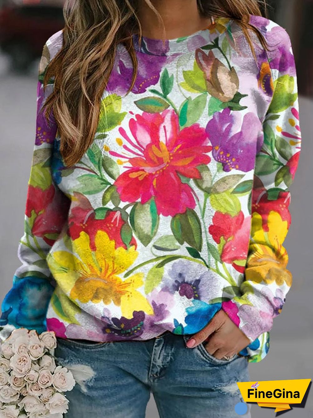 Hawaii Hibiscus Painting Print Sweatshirt