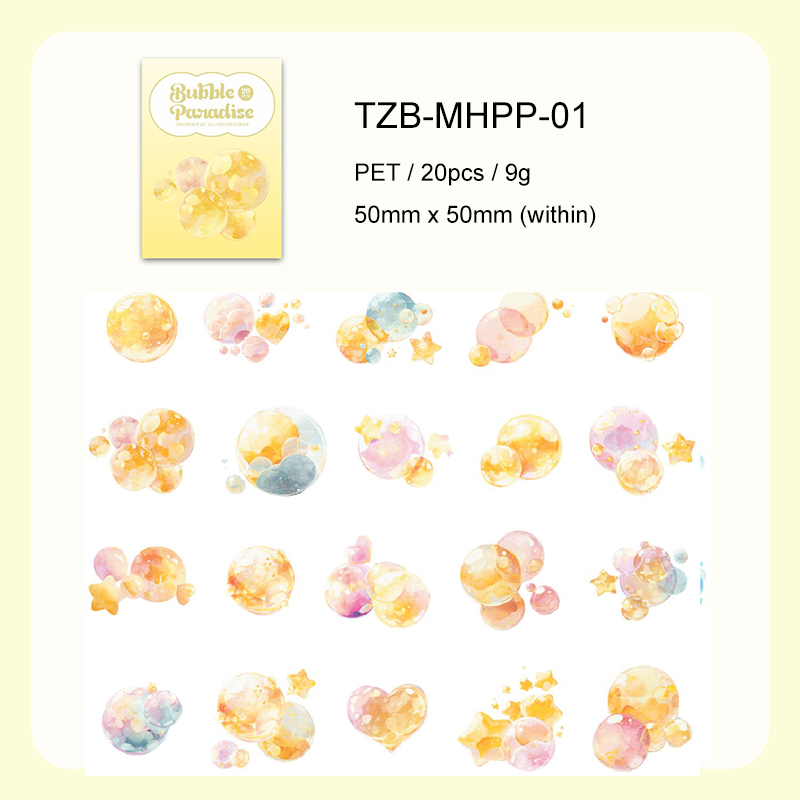 PET Sticker - Dream Bubble Series Colorful Bubble 