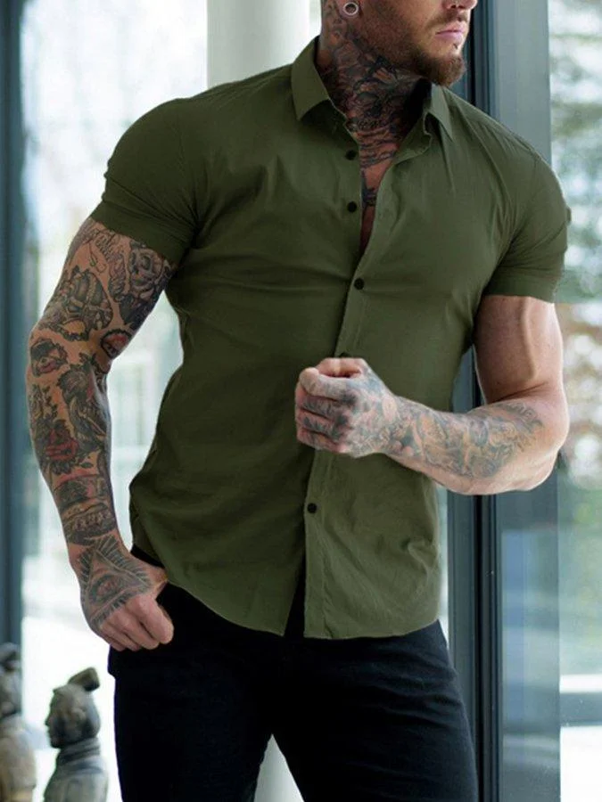 Men's Pure Color Casual Shirt