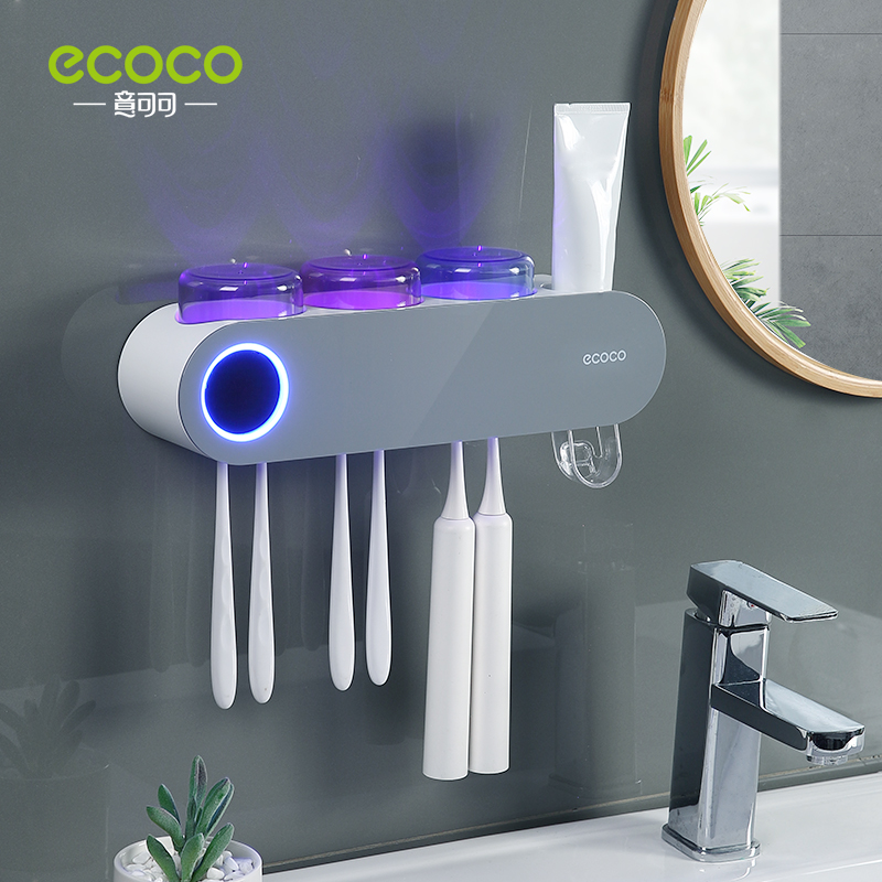 ecoco牙刷消毒器 智能杀菌刷牙杯子壁挂式电动牙杯挂架架子置物架 Edog