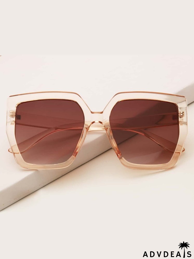 Square Clear Frame Sunglasses