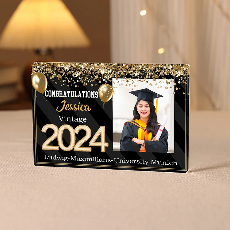 2024 Graduation Gifts Personalized Acrylic Ornaments with Customized Photo, Year, Name and Text Graduation Gifts for Her/Him