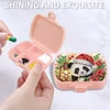 2Pcs 5d bricolage thème animal diamant peinture boîte de médecine cas strass (panda)
