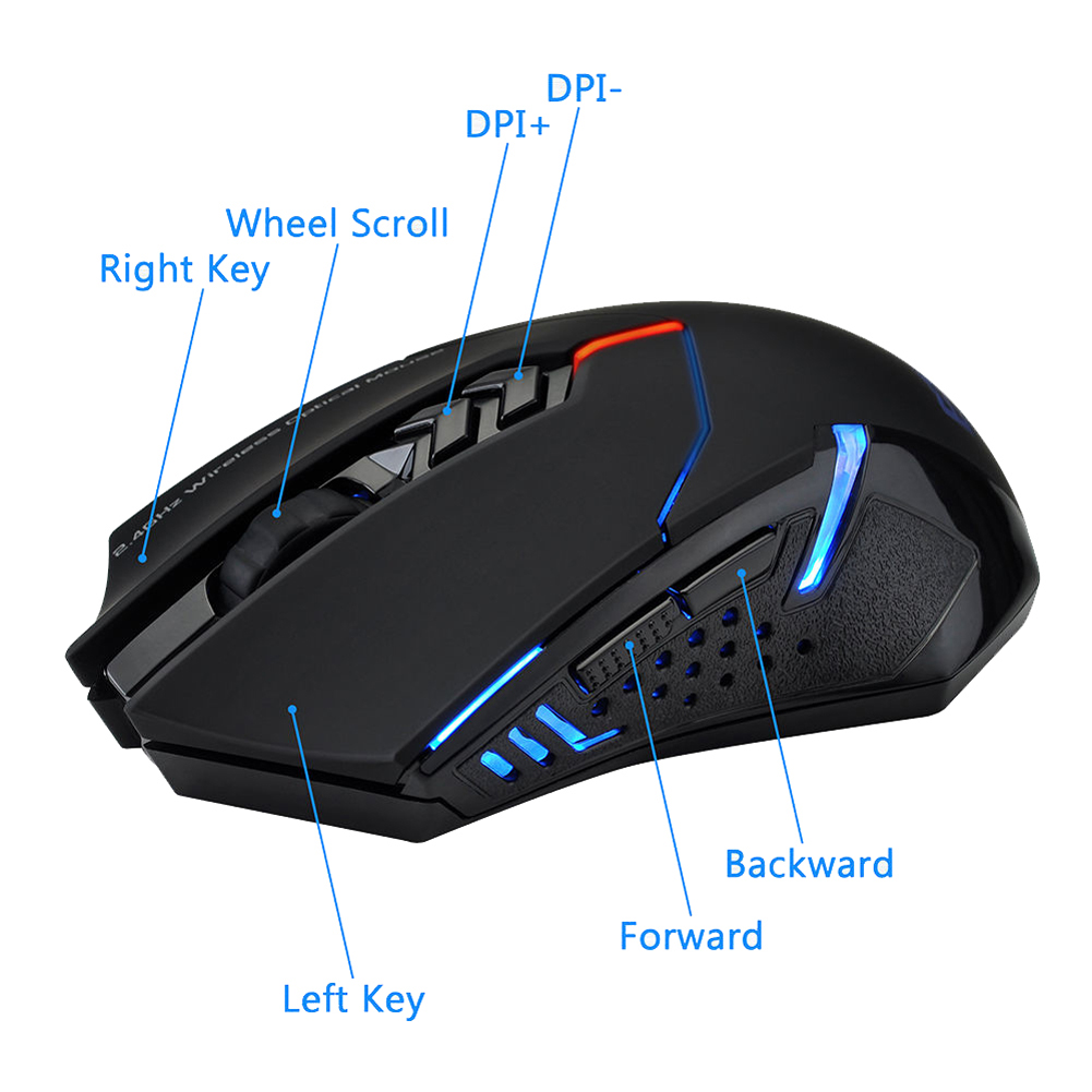 ET X-08 2000DPI Adjustable 2.4G Wireless Professional Gaming Mouse Mice