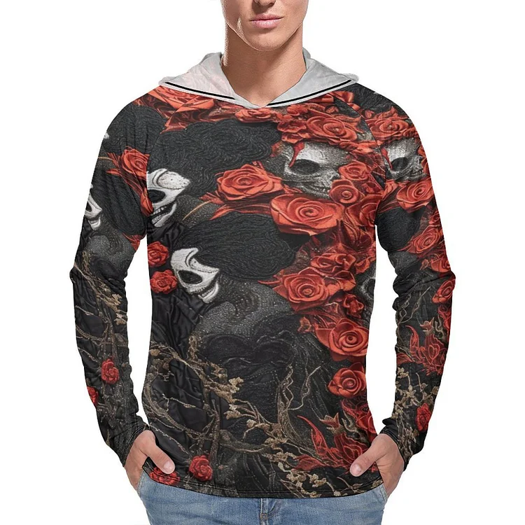 Men's Long Sleeve T-Shirt FLOWER SKULL  customized, personalized, gift