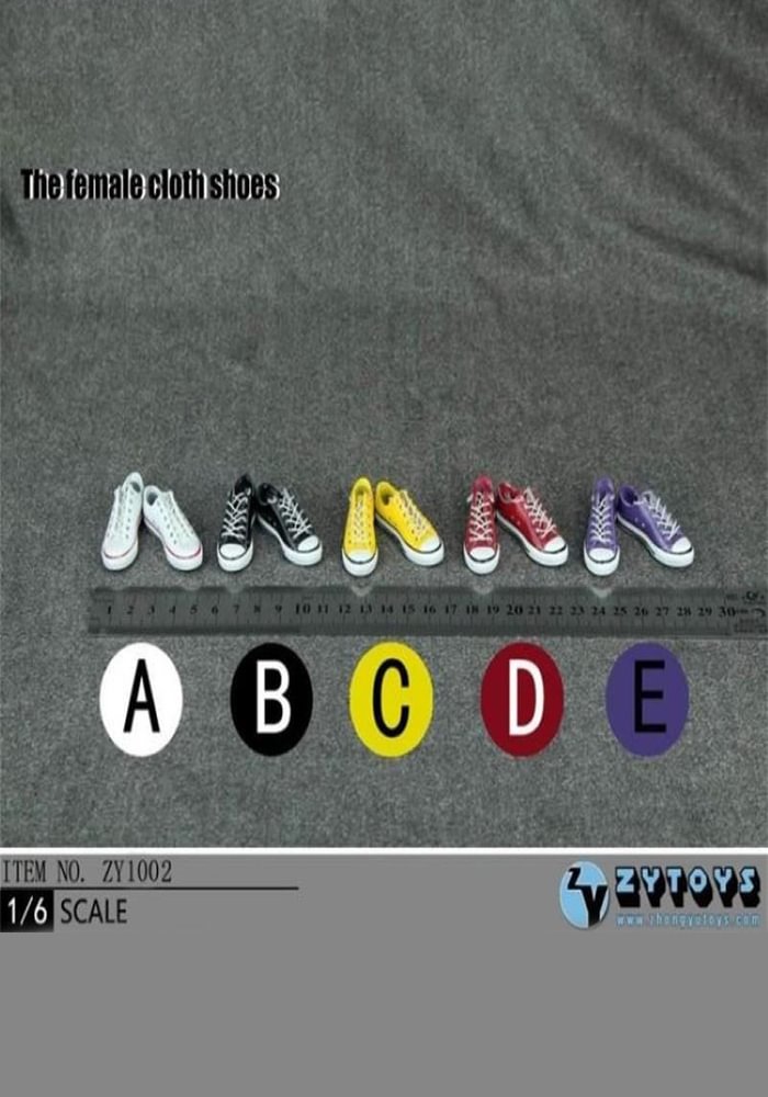 ZYTOYS ZY1002 1/6th Scale Female Low Band Sneakers Girl Gmy Sport Shoes  Props for 12\