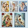 Mother of God DIY Special Shape Drill Pearl Gem Diamond Art Painting Kit with Frame 30x40cm Pearl Art Painting Set for Adults Beginners Home Decor