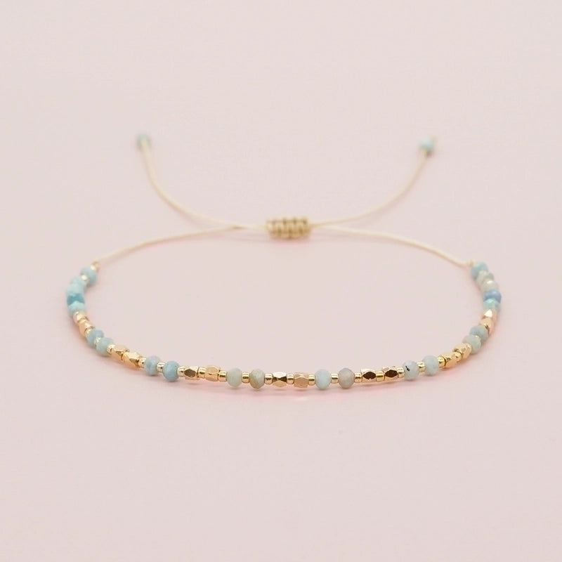 Casual Bohemian Round Natural Stone Rope Beaded Handmade Bracelets