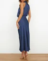 Long Formal Satin Dress Mock Neck High Neck Evening Dress