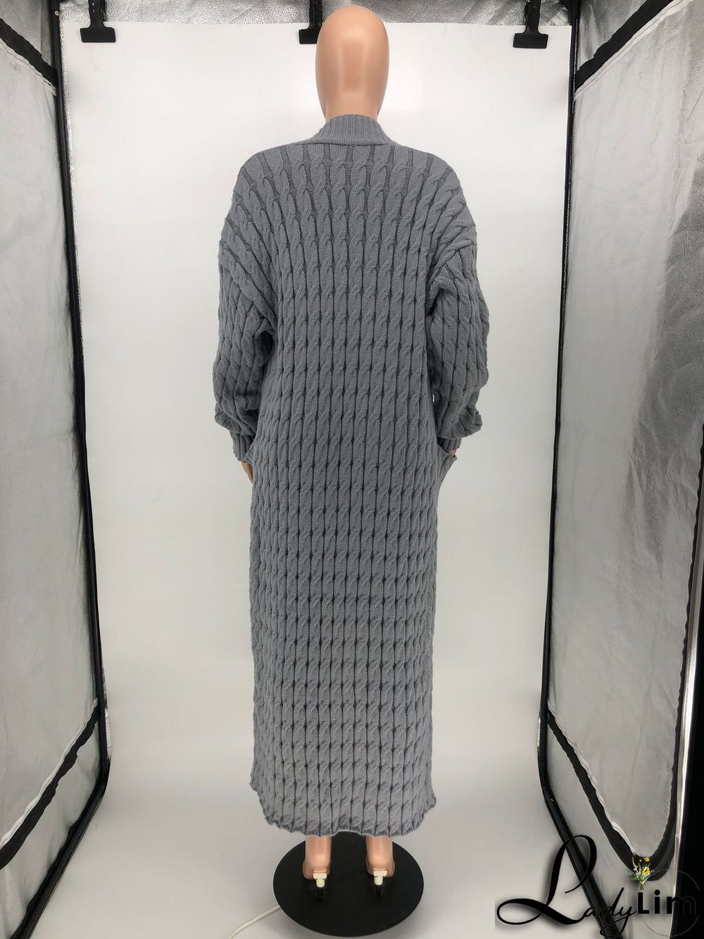 Women Winter Long Sleeve Plush Long Sweater Jacket