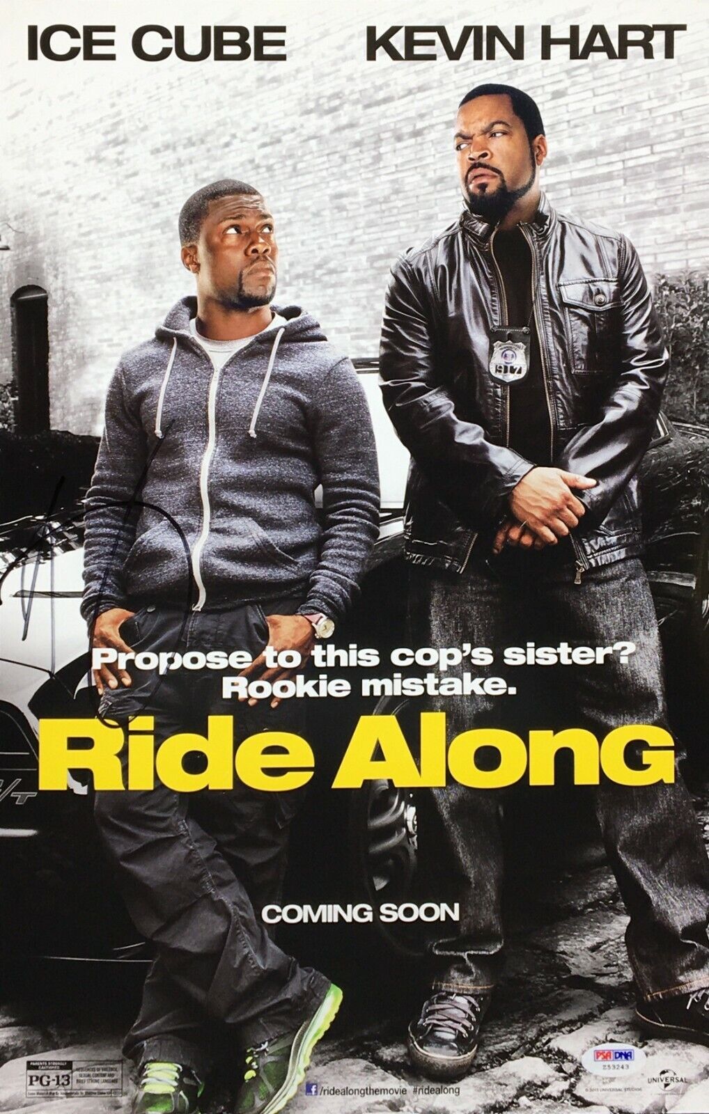 Kevin Hart Signed 'Ride Along' 11x17 Movie Poster/Photo Poster painting *Ben Barber PSA Z53243