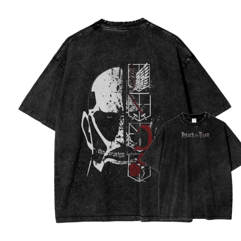 Attack On Titan Oversize Washed T-Shirt
