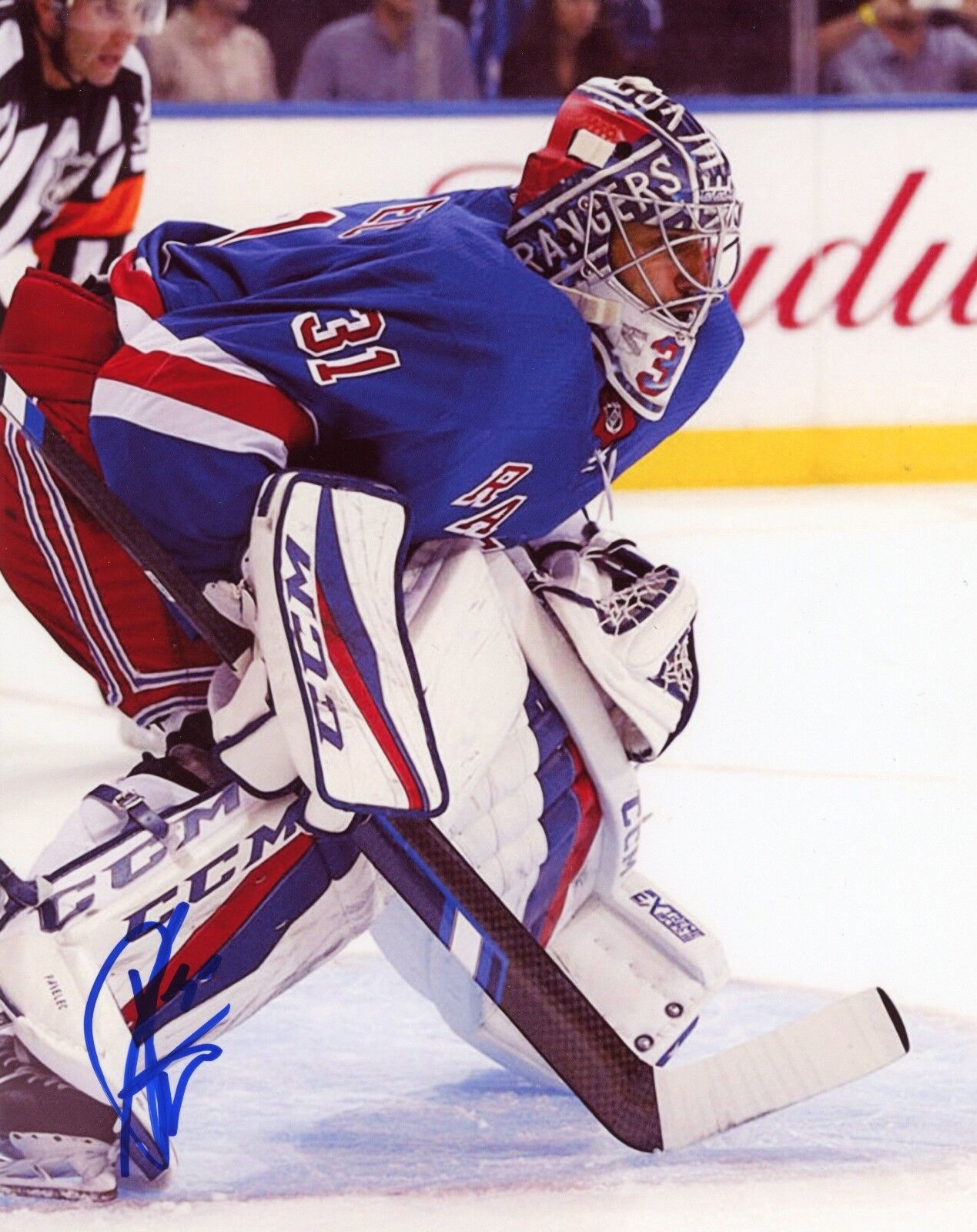 ~~ ONDREJ PAVELEC Authentic Hand-Signed NEW YORK RANGERS