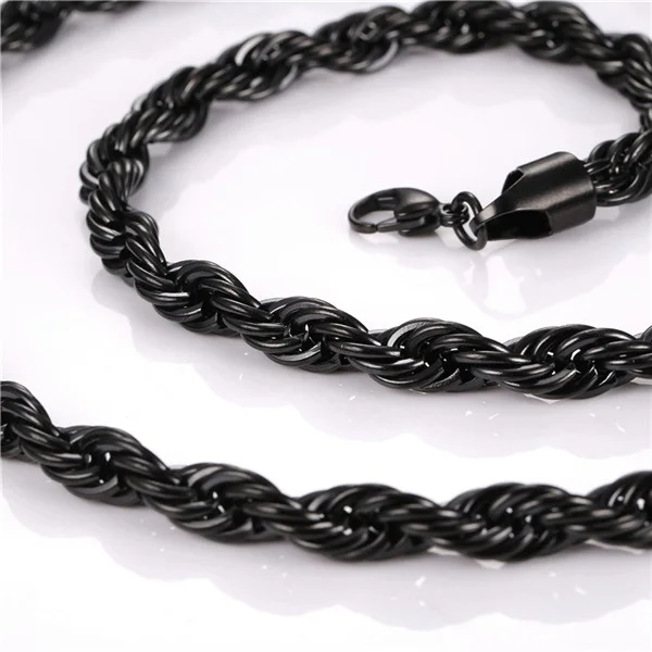 9mm Hip Hop Iced Out Bling Men's Twist Rope Chain-VESSFUL
