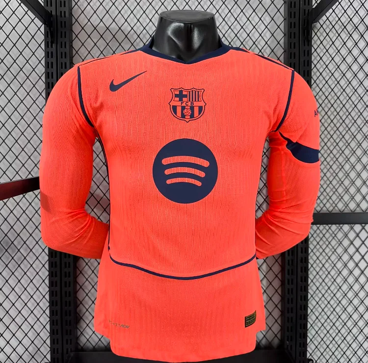 2025-26 Barcelona II Away Long Sleeve Jersey - Player Edition