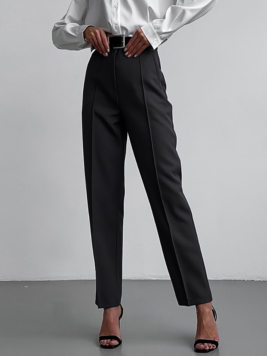 High Waist Solid Color casual Suit Pants