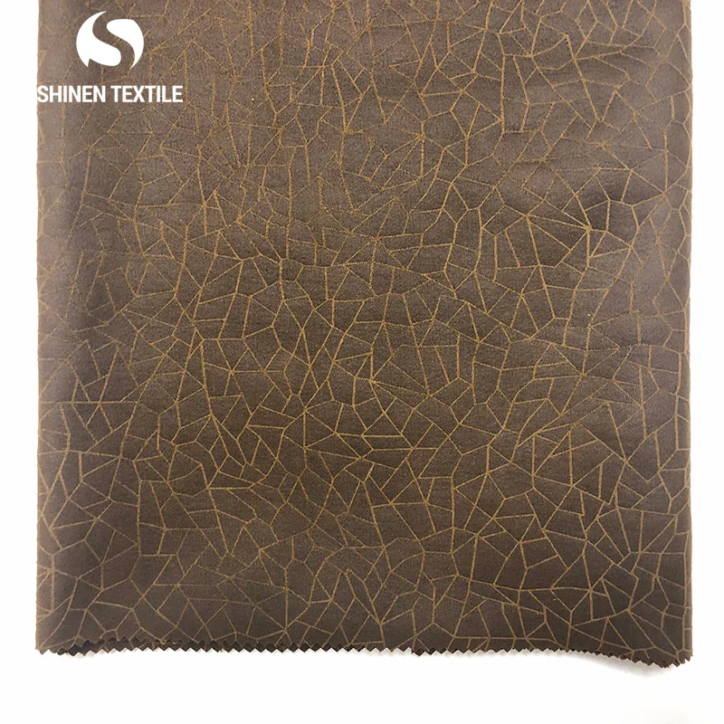 Super soft vogue line pattern suede embossed，95%polyester+5%spandex，380G 