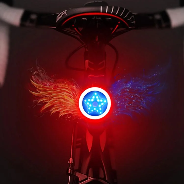 USB Charging Red Blue Color Riding Light Rear Lamp Safety Warning Light 