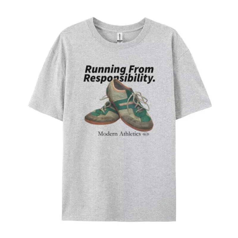 Toloer Running From Responsibility Graphic T-Shirt-Outfit Ideas