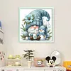 Blue Dryad And Snowman-11CT Counted Cross Stitch 40*40cm/15.75*15.75in