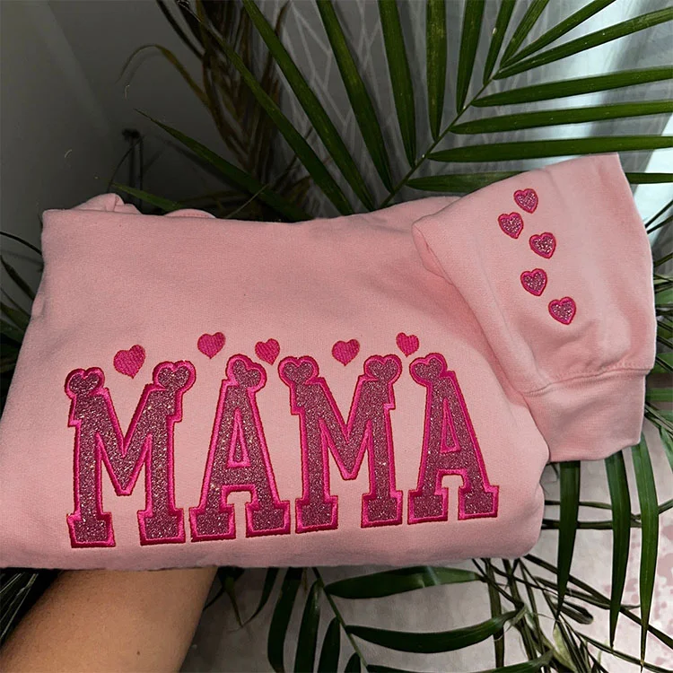 Custom Embroidered Mama Applique Sweatshirt