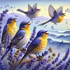Diamond Painting - Full Round Drill - Bird Lavender(Canvas|40*40cm)