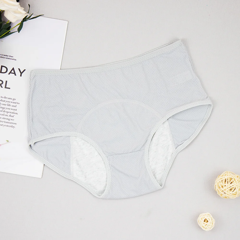 Billionm Menstrual Period Panties Women Cotton Leak Proof Incontinence Briefs High Waist Female Mesh Underwear Plus Size L-6XL Dropship