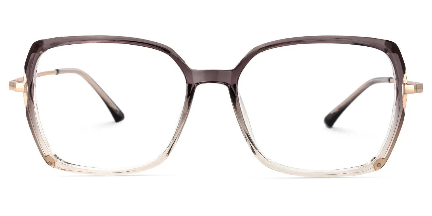 Quany Grau Kristall Quadratisch Brille Grau