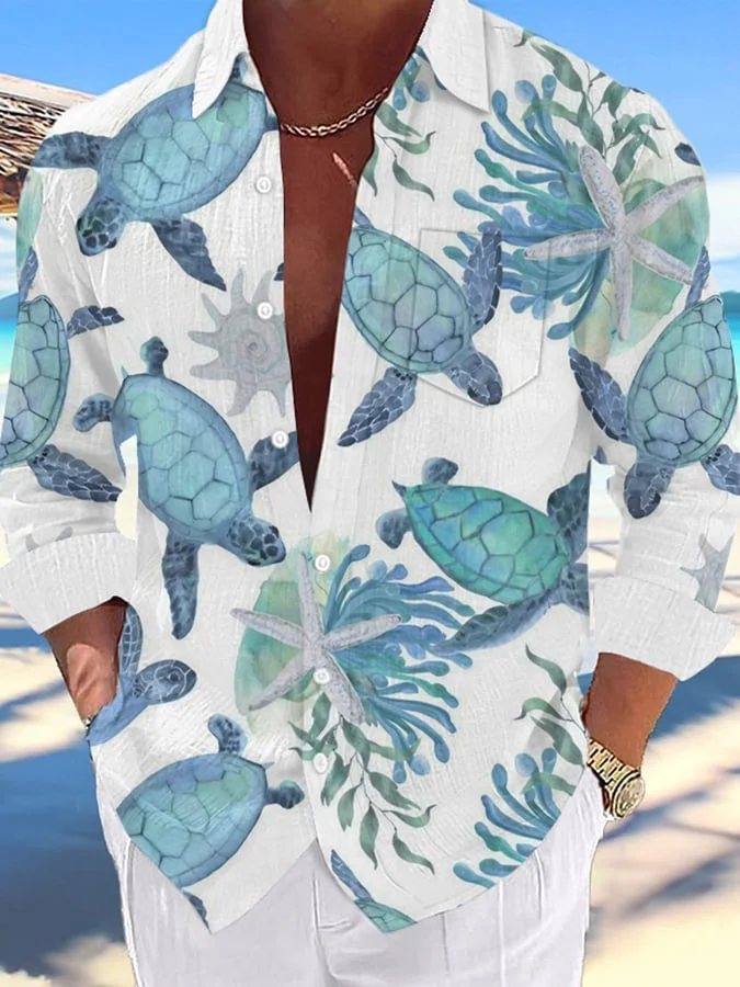 🔥Buy 3 Get 10% Off🔥Men's Hawaiian Turtle Print Casual Resort Shirt