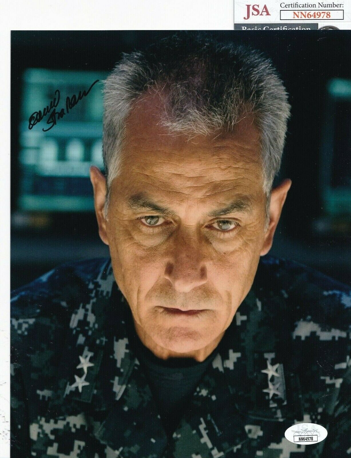 DAVID STRATHAIRN signed (GODZILLA) Admiral Williams 8X10 Photo Poster painting JSA NN64978