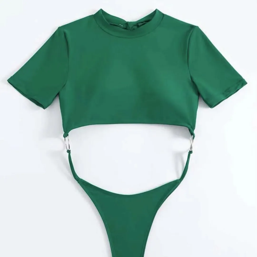 Churchf 2024 New Solid Color Sexy Beauty Back-To-Back T-T-T-Swimsuit Bikini Bikini