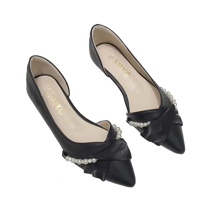 Breakj Breakj And Summer 2025 New Light-Mouthed Sharp Head Flat Side Air Fairy Evening Evening Wind Gentle Temperament Working Single Shoes