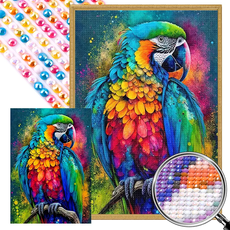 Parrot - Full Round(Partial AB Drill) - Diamond Painting(40*55cm)