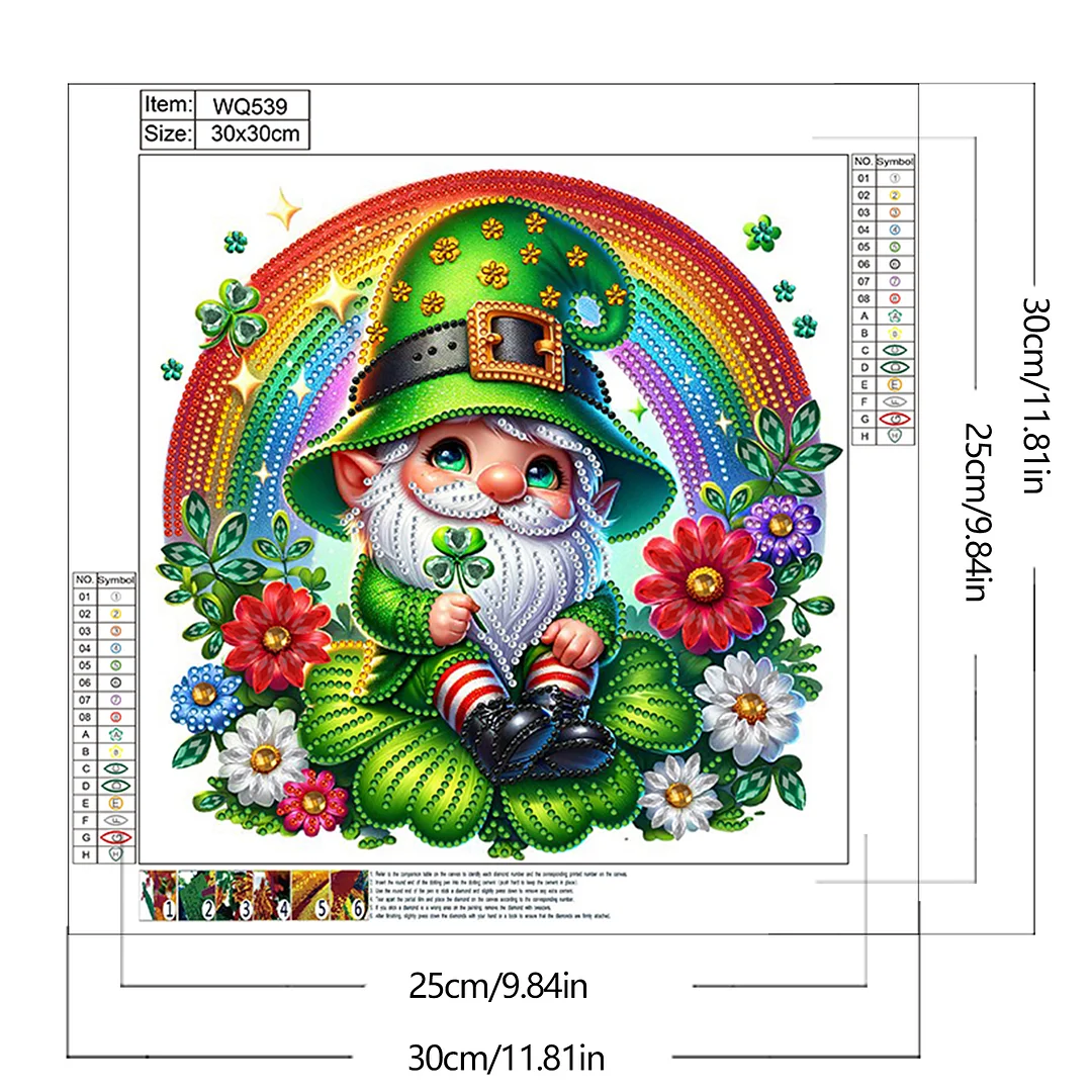 St Patricks Day Elve Special Shaped 5D DIY Partial Drill Diamonds Dots Gem Art Kits for Adults Beginners Home Decor Diamonds Paintings Gem Art 11.81 X11.81inch