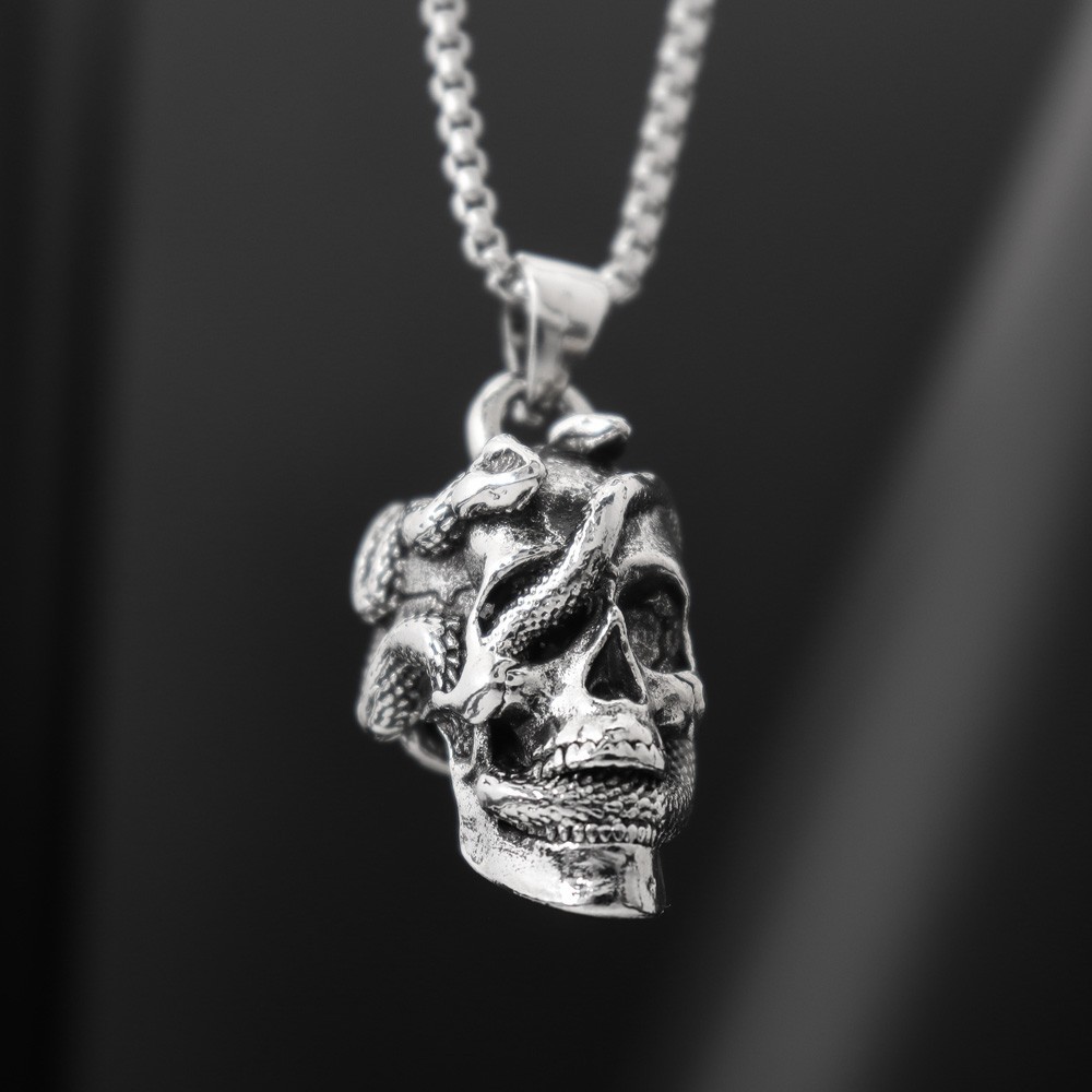 Art Satanic Demon Skull Snake Necklaces