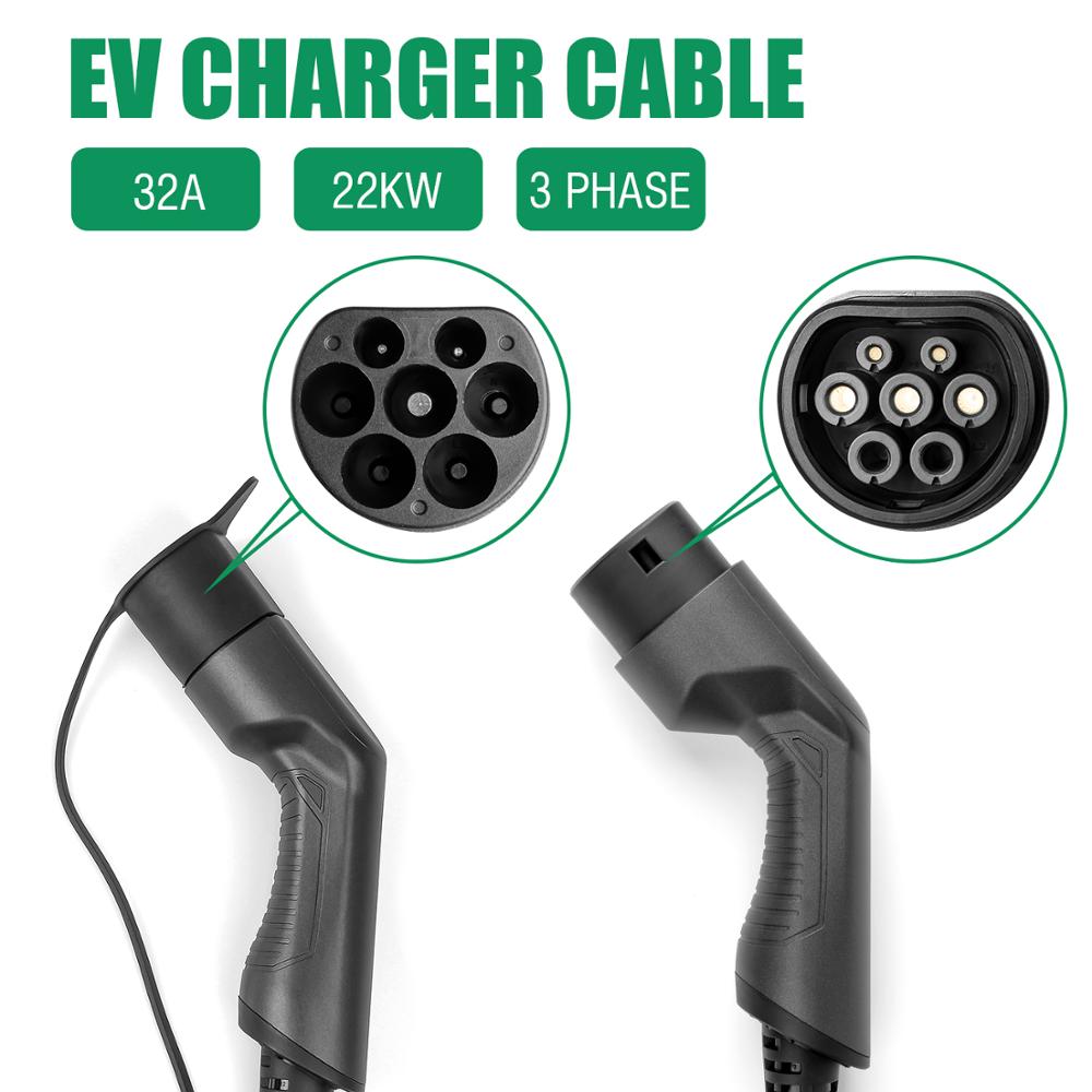 EVPLUG® Type 2 EV Charging Cable Replacement Female, 22kW, 32A, 5 Metres, 3 Phase