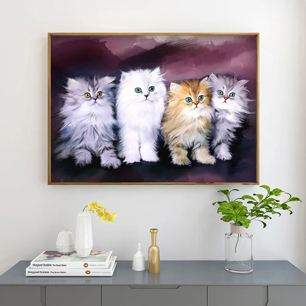 Diamond Painting - Full Round Drill - Cat Family(40*30cm)