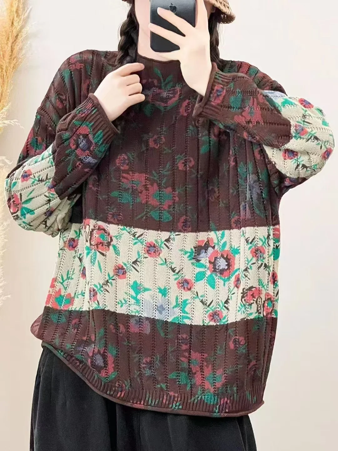 Chicfifth Sweater Women Winter Long Sleeve High Quality Autumn Vintage Top Knitted Cardigan