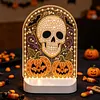 DIY Diamond Art LED Night Light &ndash; Light-Up Table Decor, Double-Sided Printed DIY Crystal Pearl Painting Decoration for Holiday & Gifts(Pumpkin Skull)