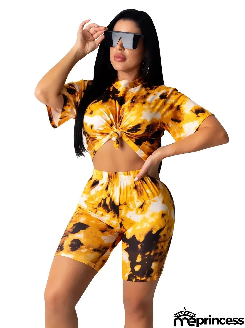 Summer Tie Dye Crop Top and Shorts Set