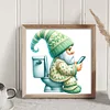 Goblin Goes To Toilet-18CT Stamped Cross Stitch 25*25cm/9.84*9.84in