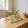 Embroidery Hoop Holder Wood for Lap Or Table Top Stitching Sewing Supplies Scroll Frame for Needlepoint Adjustable Sit-on Needlework Stand Hands-Free (Need Assembly)