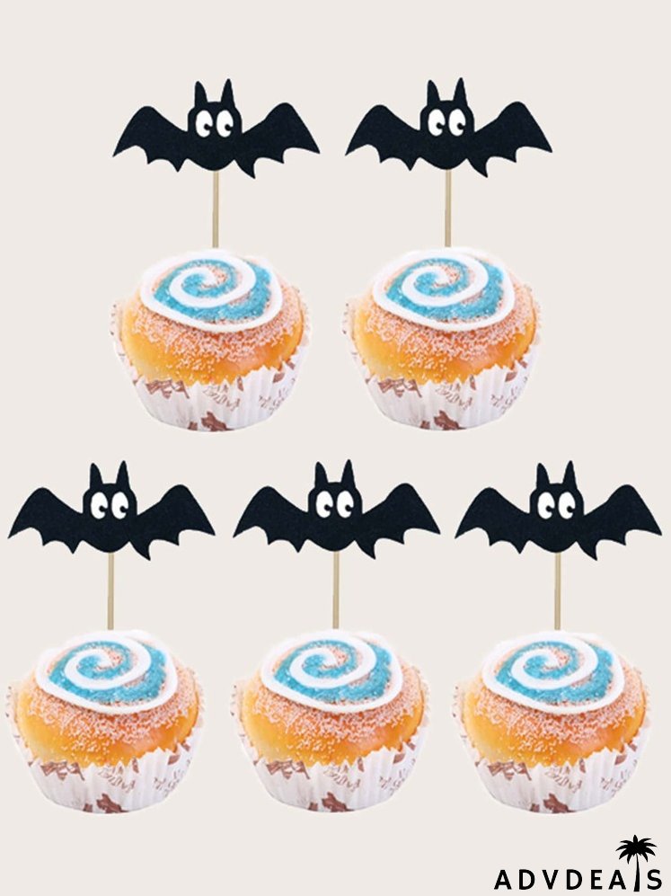 5pcs Halloween Bat Cake Topper