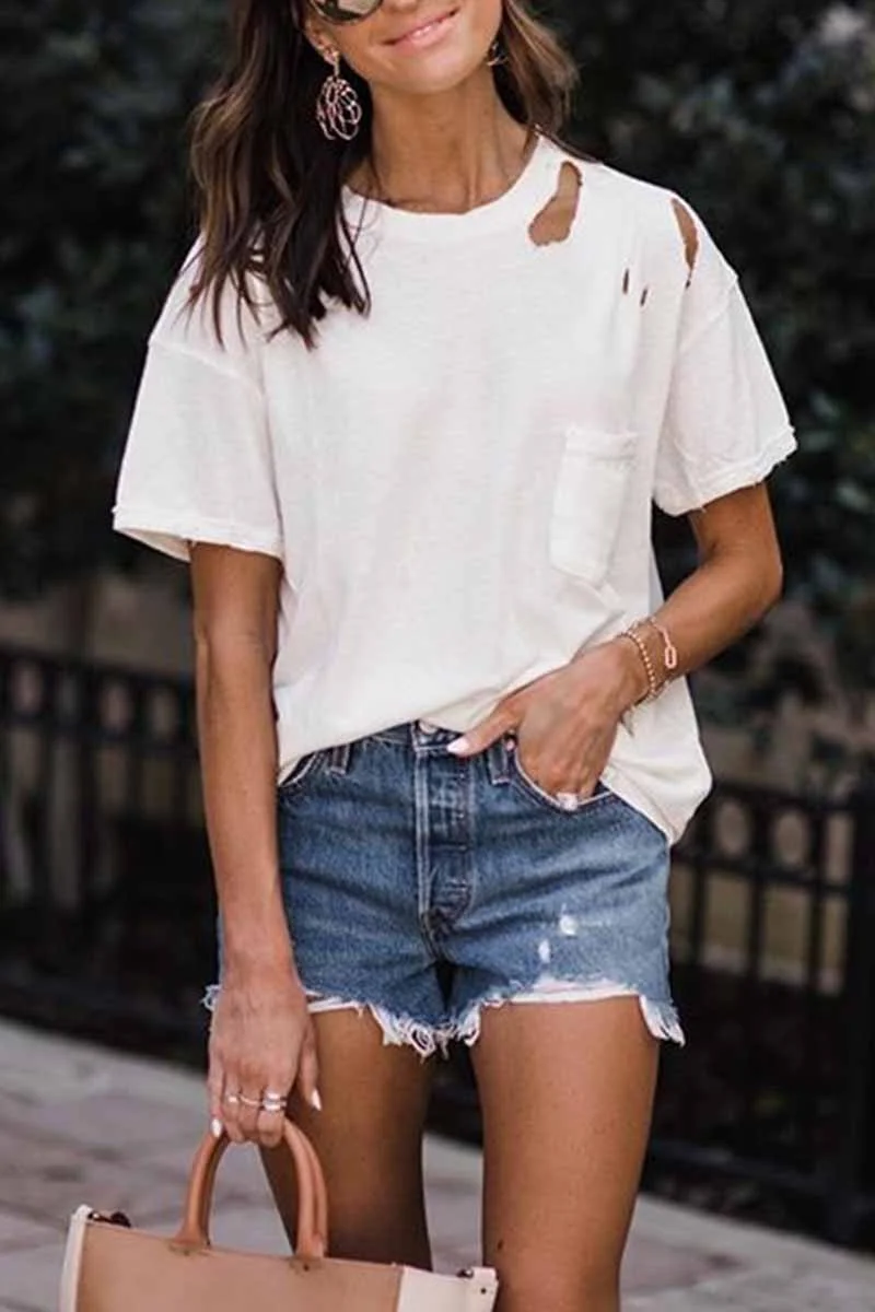  Hollow-out T-Shirt